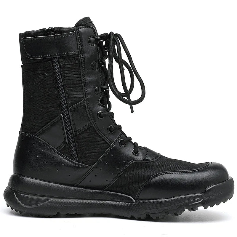 Botas Tácticas Unisex Ultraligeras con Cremallera Combate Senderismo Verano Transpirables