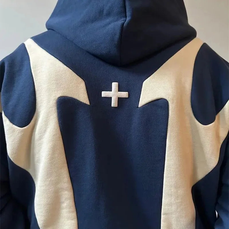 Sudadera con Cremallera Estampada de Diablo Estilo Retro Unisex