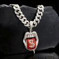 Collar Colgante Dólar Ice Out Chapado en Circonita Hip Hop Unisex