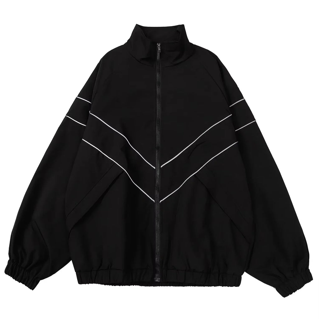 Chaqueta Universitaria Estilo Hip Hop con Parches de Algodón para Hombre