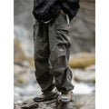 Pantalones Cargo Senderismo Vintage Bolsillos Impermeables Casual Pierna Ancha Hombre