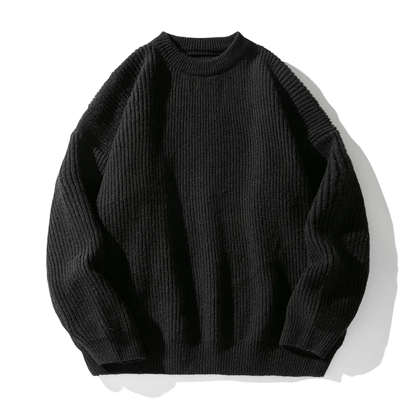 Suéter de Punto Grueso de 18 oz con Cuello Redondo para Hombre