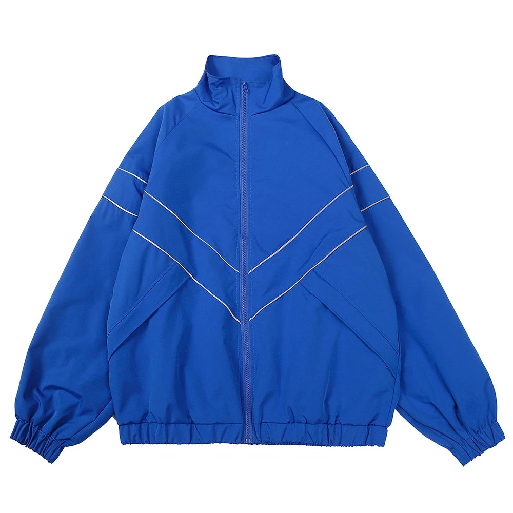Chaqueta Universitaria Estilo Hip Hop con Parches de Algodón para Hombre