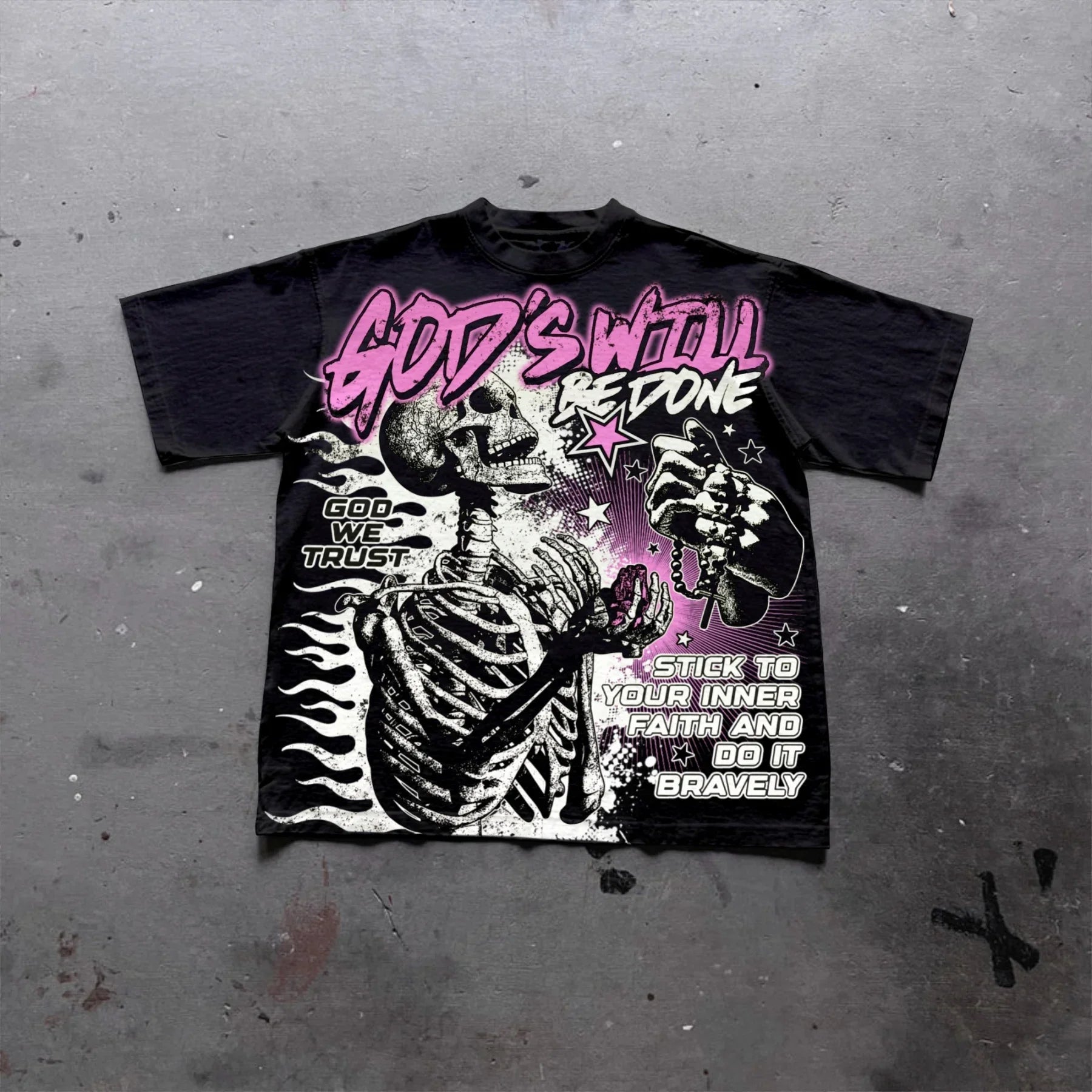 Camiseta Estampada Geométrica de Algodón Unisex
