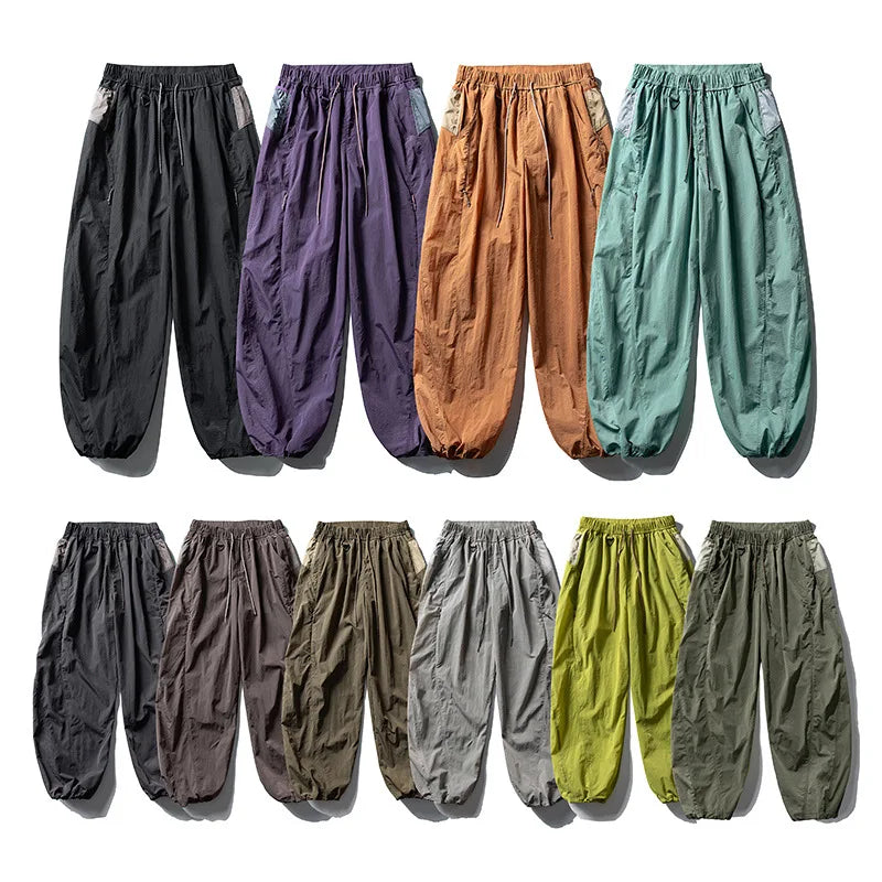 Pantalones Cargo Ultraligeros Curvos Hombre Streetwear Aire Libre Secado Rápido Multibolsillo