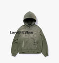 Sudadera con Capucha Estampada Retro Lavada Unisex