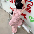 Pantalones Cargo Mujer Y2K Streetwear Bolsillos Oversize Pierna Ancha Harajuku