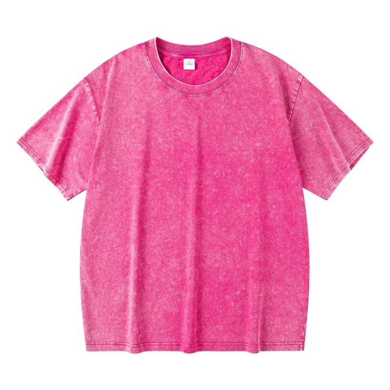 Camiseta Vintage Lavada de Algodón Unisex