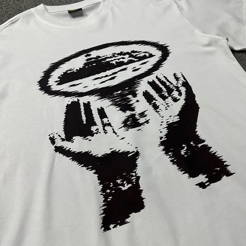 Camiseta Estampada Retro de Algodón para Hombre
