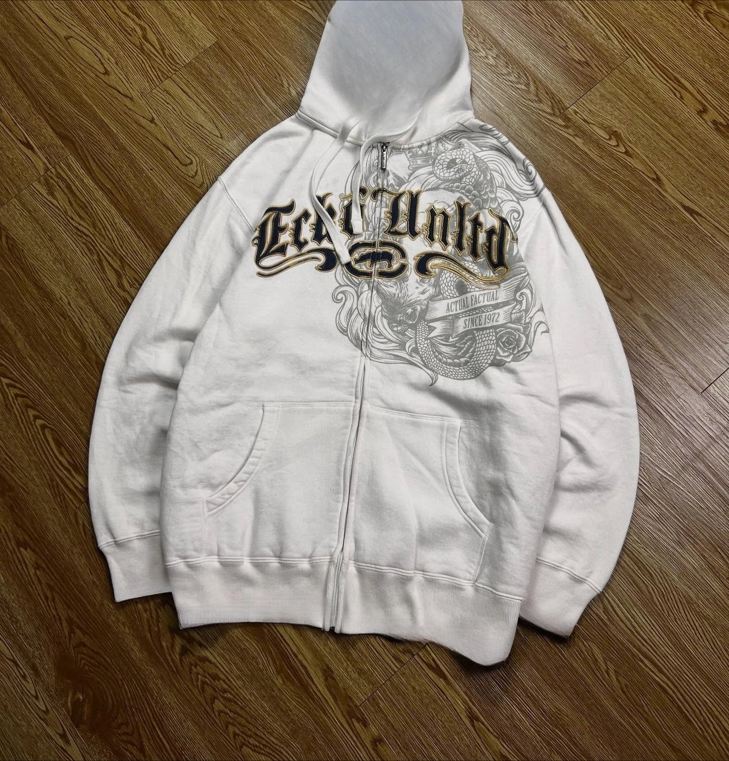 Sudadera con Capucha Y2K Estampado Explosiones Grafiti Hip Hop Cremallera Oversize Hombre