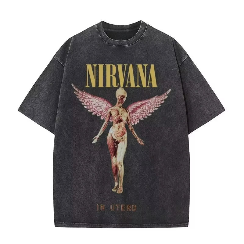 Camiseta Estampada Retro de Algodón Unisex