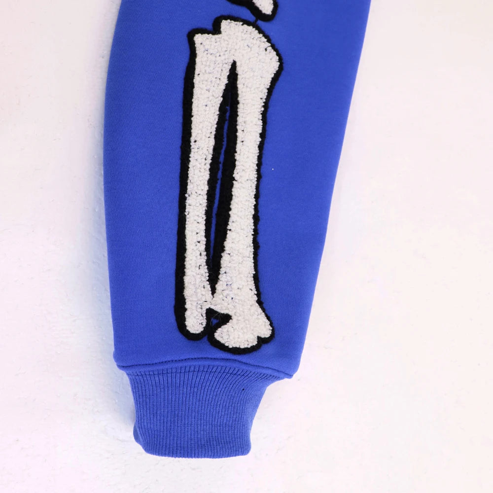 Sudadera con Capucha Bordada de Calavera de Algodón para Hombre