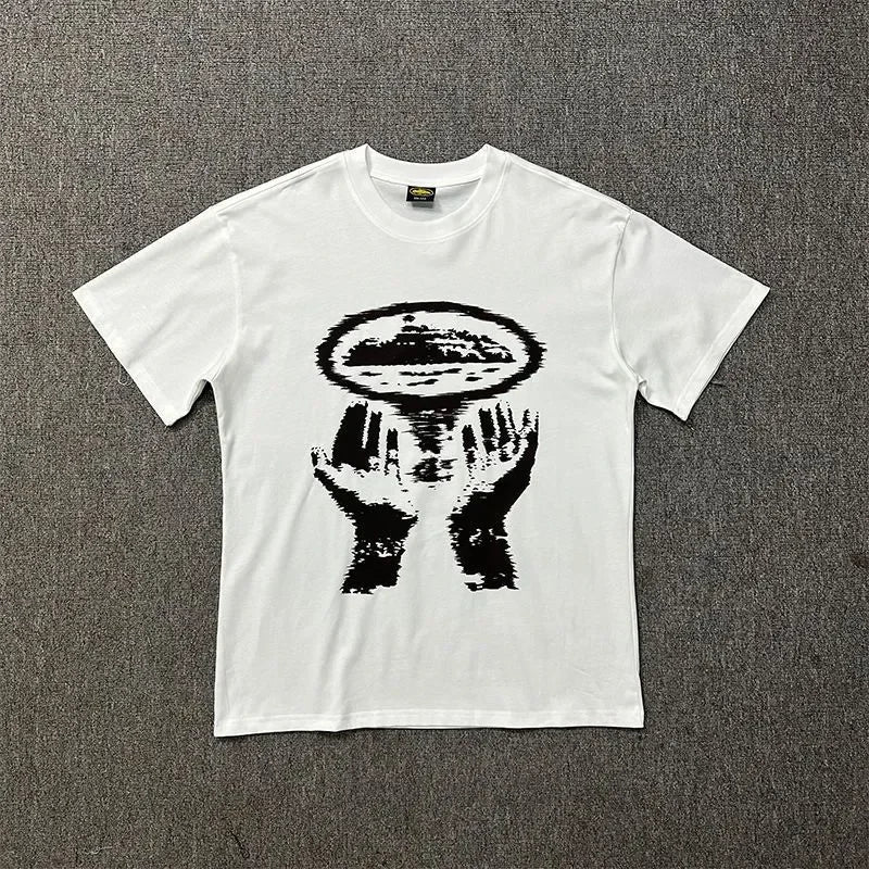 Camiseta Estampada Retro de Algodón para Hombre