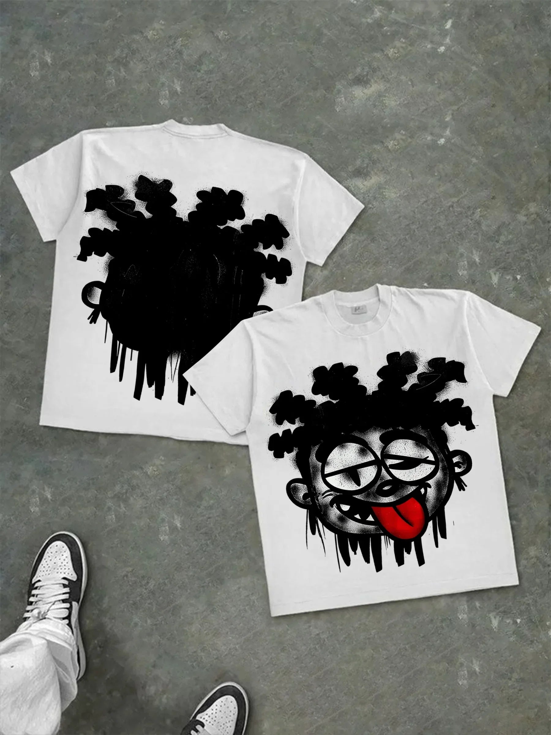 Camiseta Estampada Geométrica de Algodón Unisex