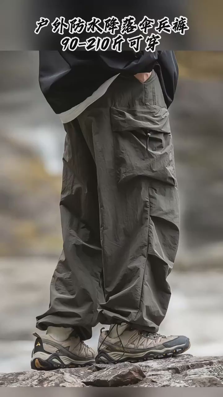 Pantalones Cargo Paracaídas Hombre Transpirables Senderismo Resistentes al Agua