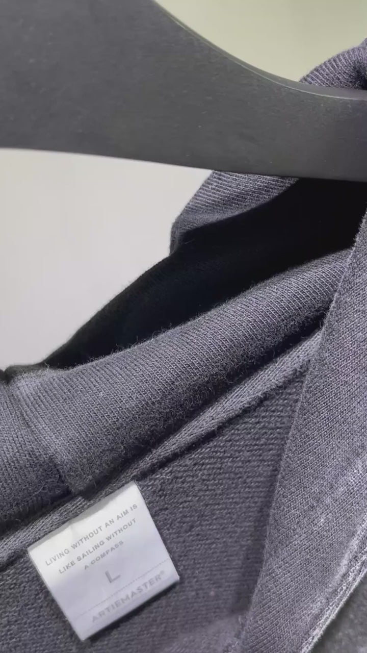 Sudadera Gótica con Capucha Estampado de Espinas Lavada al Ácido Algodón Suelto Hombre Otoño Invierno