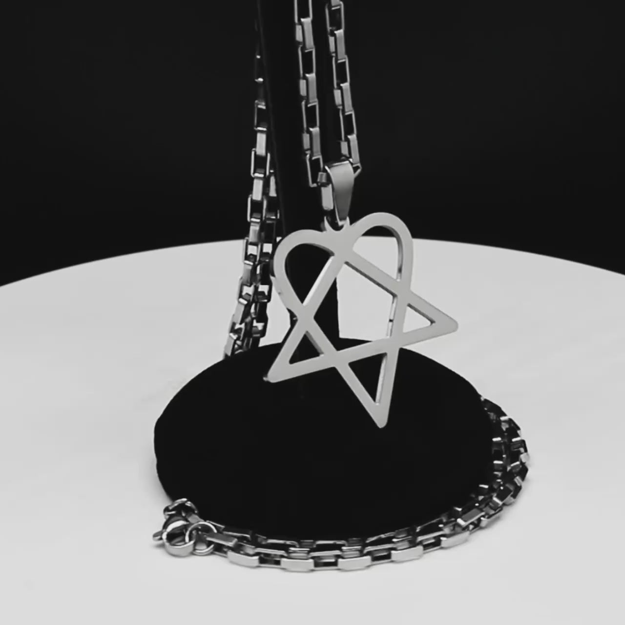Collar Colgante Unisex Corazón Estrella Acero Inoxidable Y2K Música Rock Gótico Punk